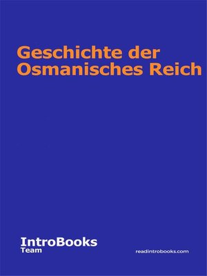 cover image of Geschichte der Osmanisches Reich